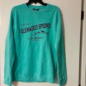 Glenwood Springs Crewneck Sweatshirt (Large) Soft Teal Green  Oceanbeach Sports